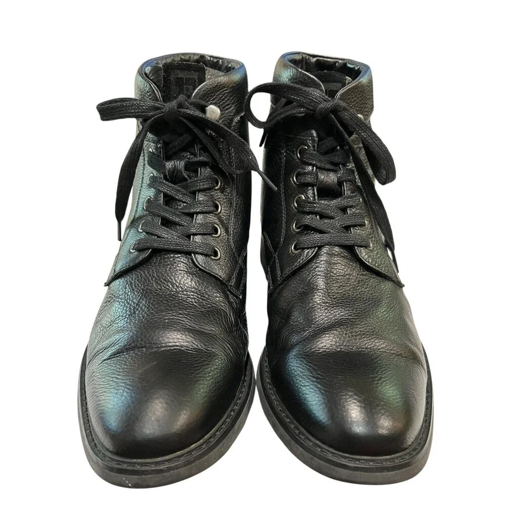 Joe's Men's JF505C33 Black Pebble Leather Lace-Up Ankle Boot  Size 12